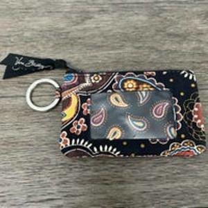 Vera Bradley Zip ID Wallet in Brown Paisley Print